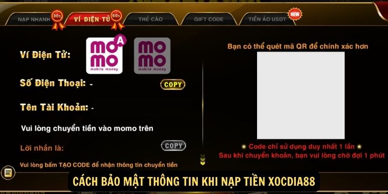 Nạp Tiền xocdia88: Hướng Dẫn Chi Tiết Để Trải Nghiệm Trọn Vẹn 3 Cách bảo mật thông tin khi nạp tiền xocdia88